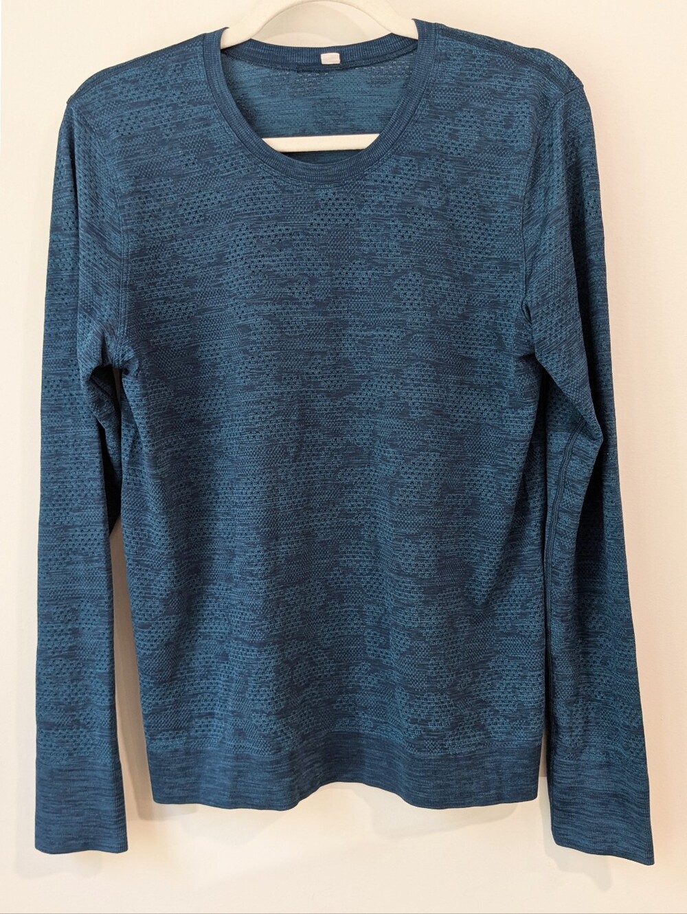 Lululemon Perforated Long Sleeve Top In Heathered Blue